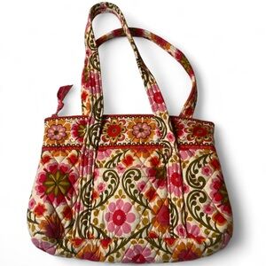 Vera Bradley Pink and Green Floral Mini Tote